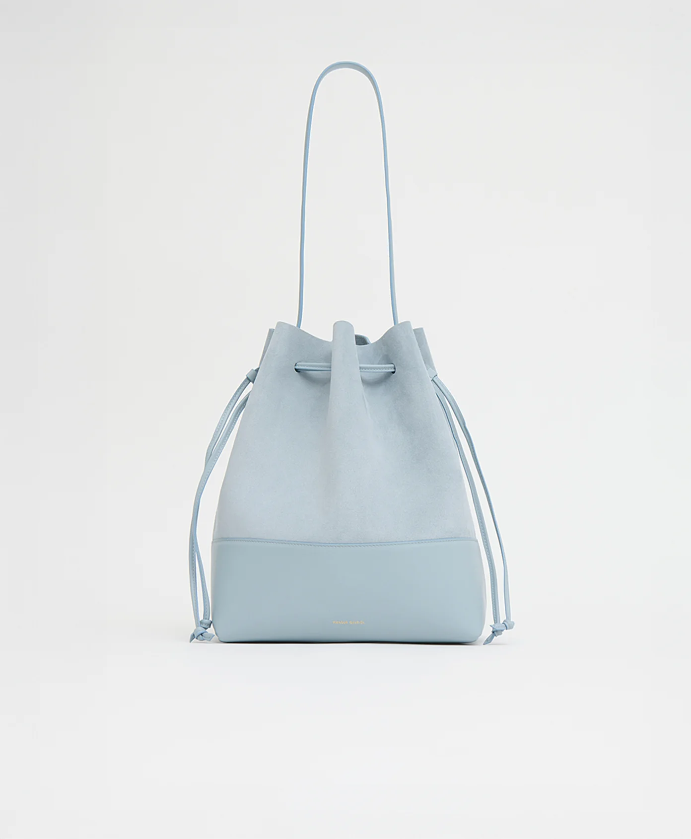 Drawstring Cabas - Baby Blue Suede/Baby Blue