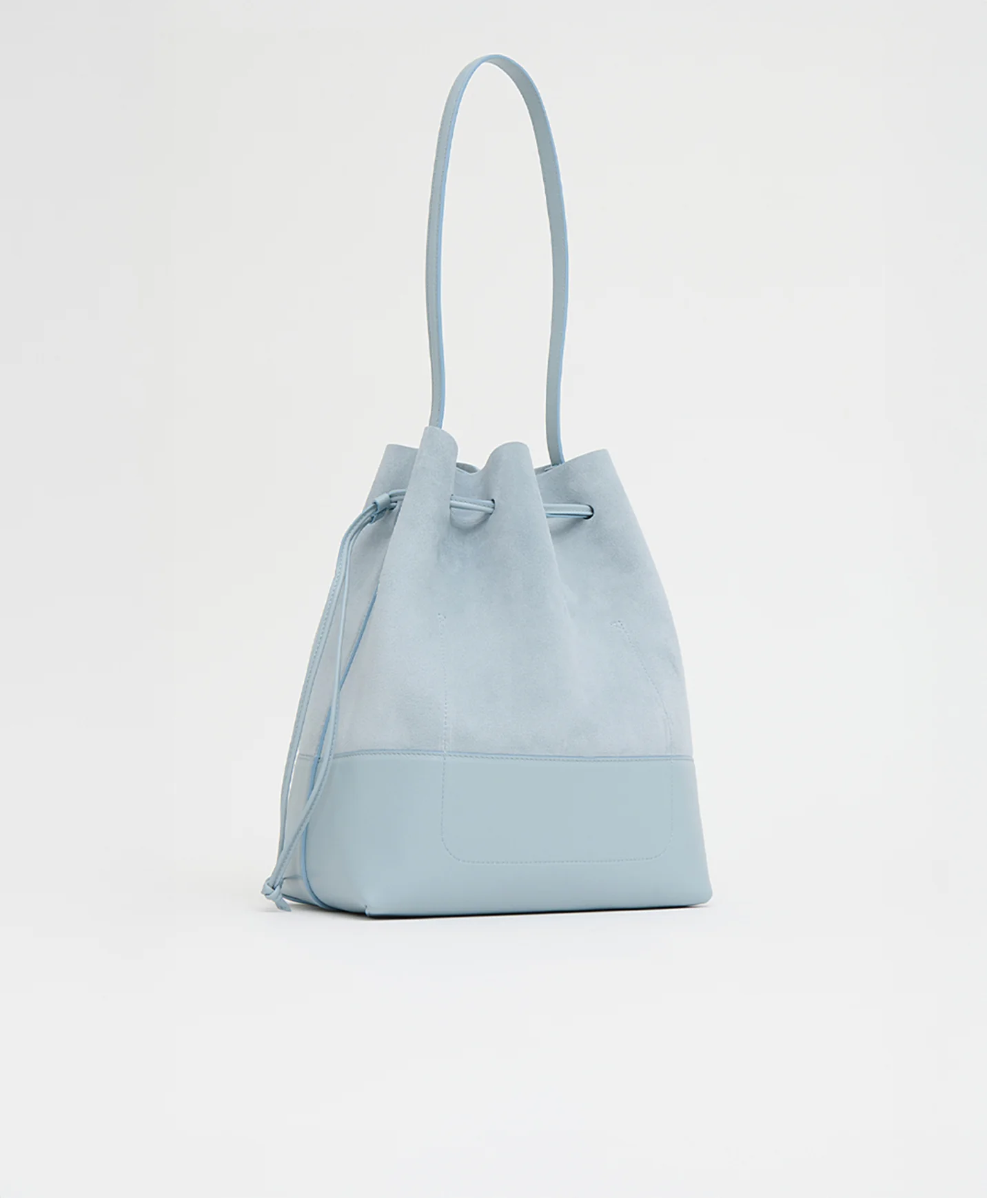 Drawstring Cabas - Baby Blue Suede/Baby Blue - Image 3