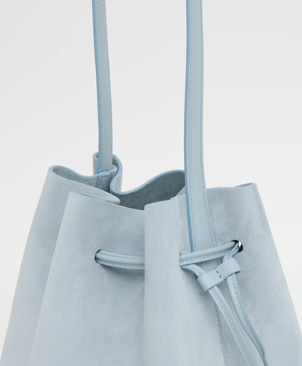Drawstring Cabas - Baby Blue Suede/Baby Blue - Image 5