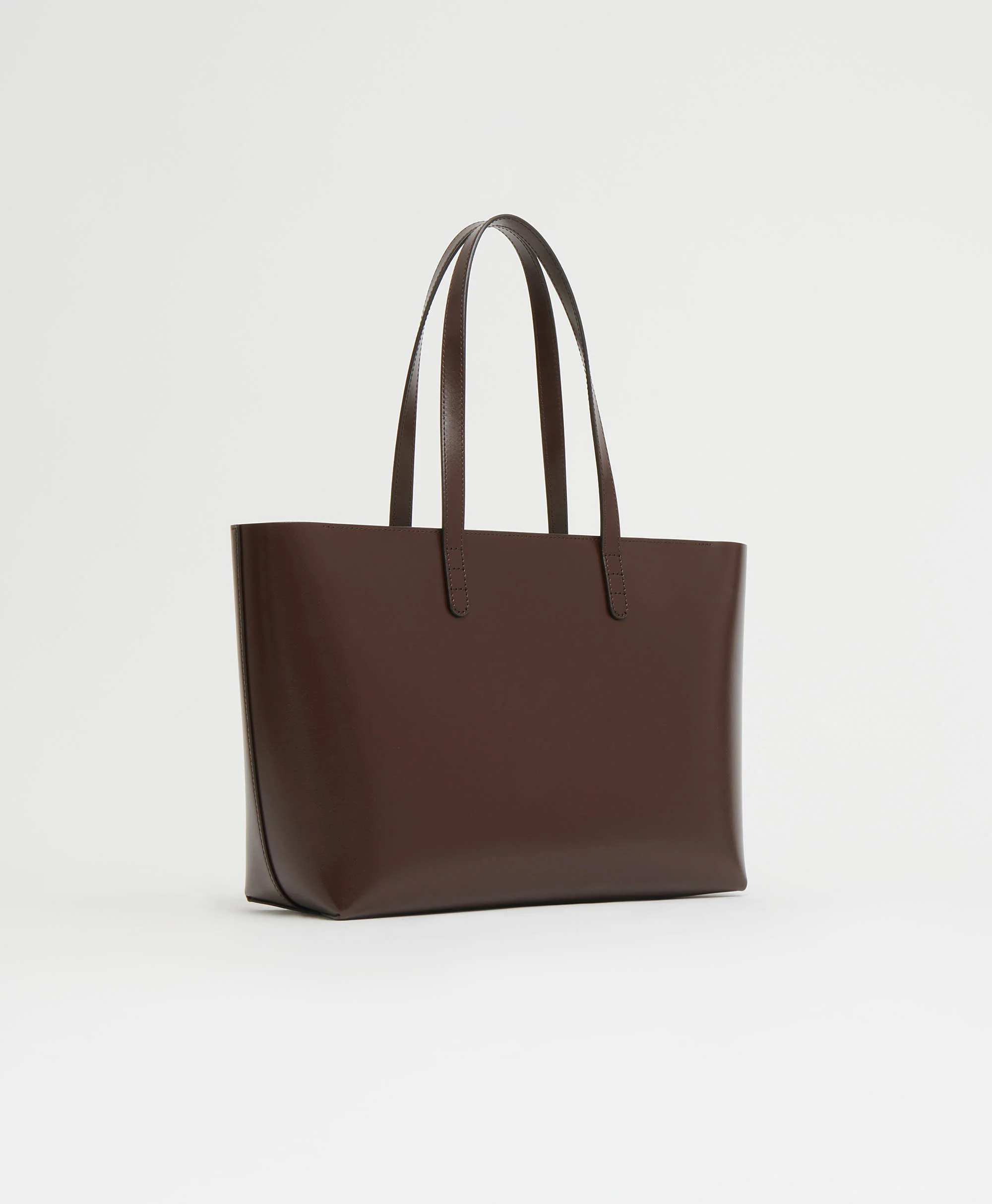 Small Zip Tote - Chocolate/Warm Grey - Image 5