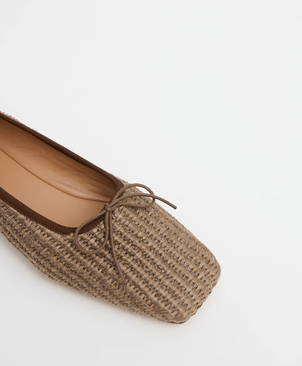 Square Toe Ballerina - Anise Raffia - Image 5